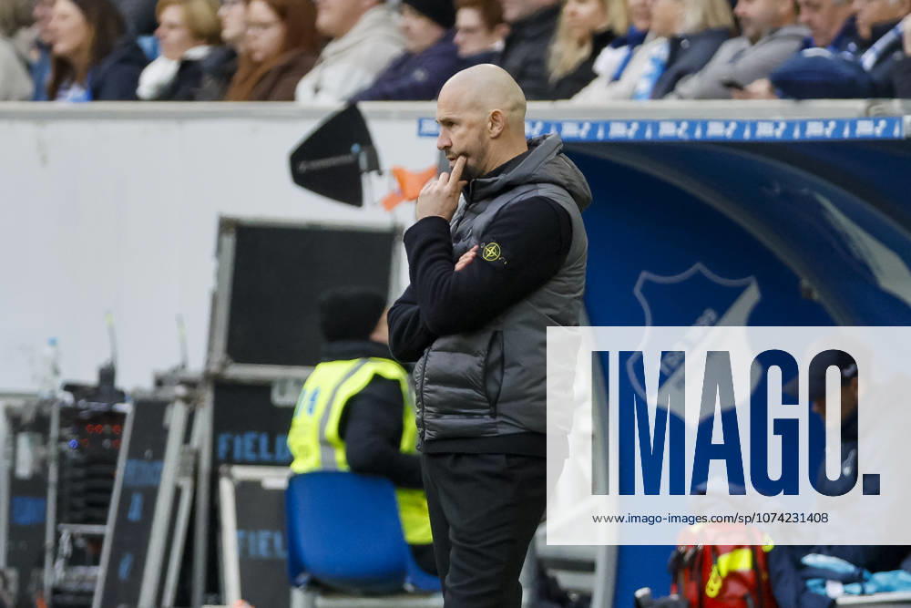 Christian Ilzer TSG Hoffenheim, Coach , Germany, Soccer, 1 Bundesliga, Matchday 26, 2025 2026, TSG Hoffenheim vs VfL Wolfsburg, 14 03 2026, Sinsheim PreZero Arena Germany