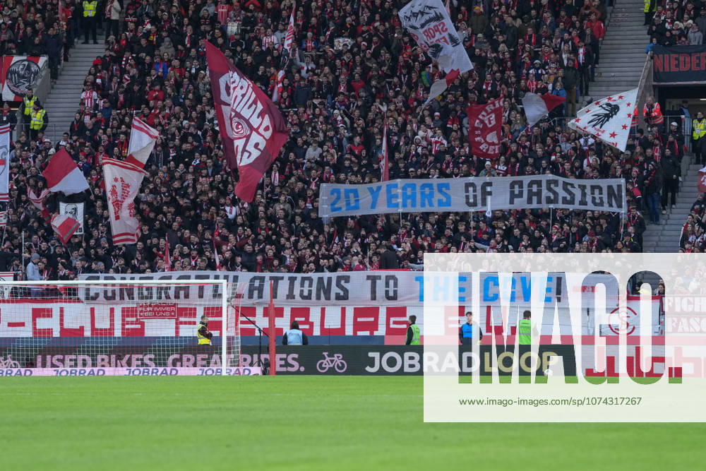 Banner of the fans and Ultras in the stands, Banner, Fan friendship after Sydney , Germany, Football, 1 Bundesliga, 26 Matchday, 2025 2026, SC Freiburg vs 1 FC Union Berlin, 15 03 2026, Europa Park Stadion, Freiburg, Germany DFL REGULATIONS PROHIBIT ANY USE OF PHOTOGRAPHS AS IMAGE SEQUENCES AND OR QUASI VIDEO Freiburg Europa Park Stadion Baden Württemberg Germany