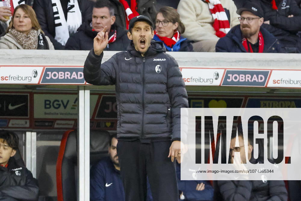 Julian Schuster SC Freiburg, Coach , Facial expression, Facial expression, Emotion , Germany, Soccer, 1 Bundesliga, 26 Matchday, 2025 2026, SC Freiburg vs 1 FC Union Berlin, 15 03 2026, Freiburg im Breisgau Europa Park Stadium Germany