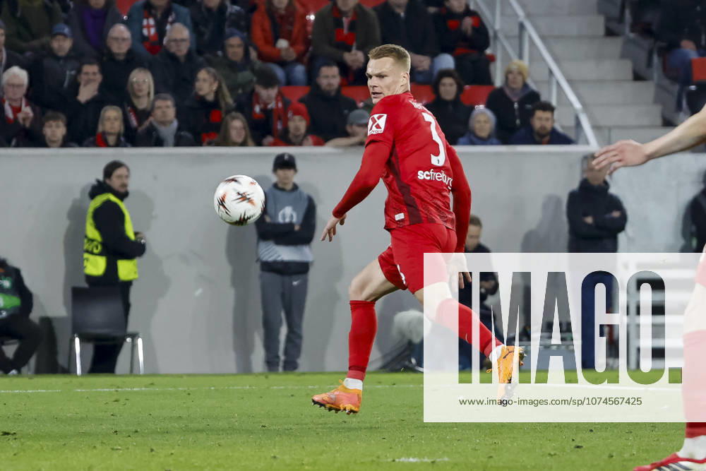 Philipp Lienhart SC Freiburg, 03 on the ball , Germany, Football, UEFA Europa League, Round of 16, 2025 2026, SC Freiburg vs KRC Genk, 19 03 2026, Freiburg im Breisgau Europa Park Stadium Germany