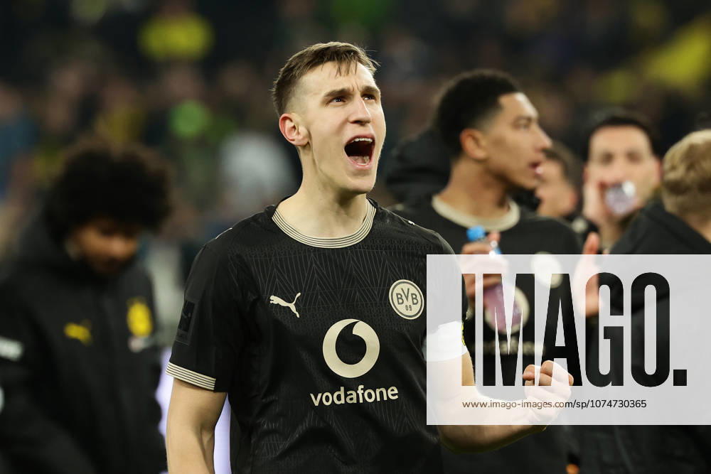Dortmund, Germany, 21 03 26, Nico Schlotterbeck Borussia Dortmund gestures during the Bundesliga 1 match between Borussia Dortmund Hamburger SV at Signal Iduna Park in Dortmund Photo by Joachim Bywaletz DFB DFL REGULATIONS PROHIBIT ANY USE OF PHOTOGRAPHS AS IMAGE SEQUENCES AND OR QUASI VIDEO