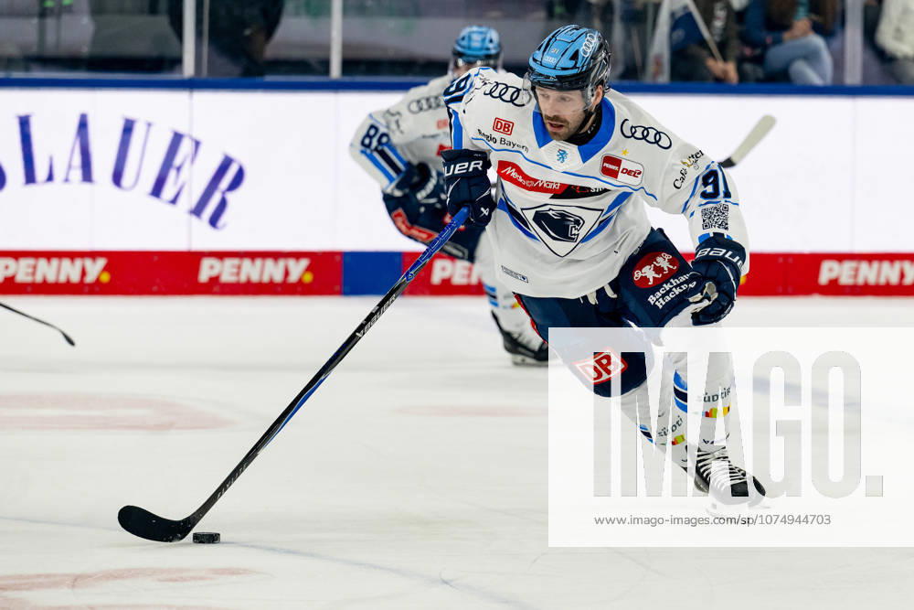 Riley Sheen ERC Ingolstadt, 91 GER, EHC Red Bull Muenchen vs ERC Ingolstadt, Ice Hockey, DEL, Playoffs, Quarterfinals Game 1, Season 2025 2026, 24 03 2026 GER, EHC Red Bull Muenchen vs ERC Ingolstadt, Ice Hockey, DEL, Playoffs, Quarterfinals Game 1, Season 2025 2026, 24 03 2026 Muenchen
