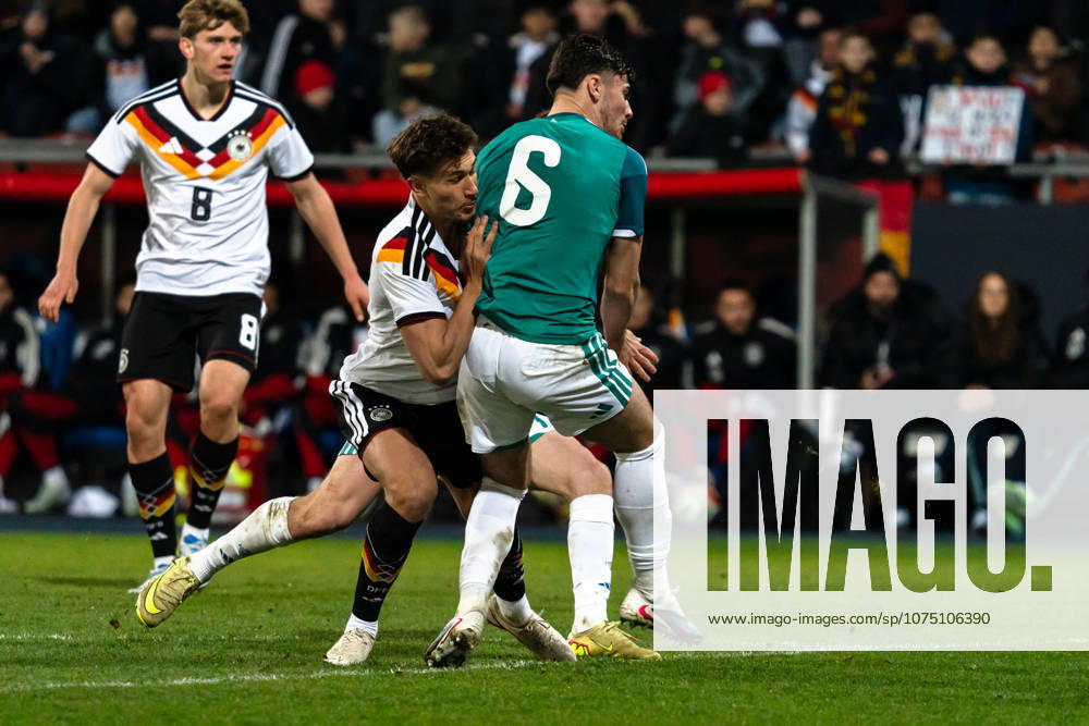 Germany U21 European Championship Qualification 2025 2026, Germany U21 vs Northern Ireland U21, Friday 27 03 2026, Eintracht Stadion Braunschweig DFB U21 National Team Tom Bischof duel duel