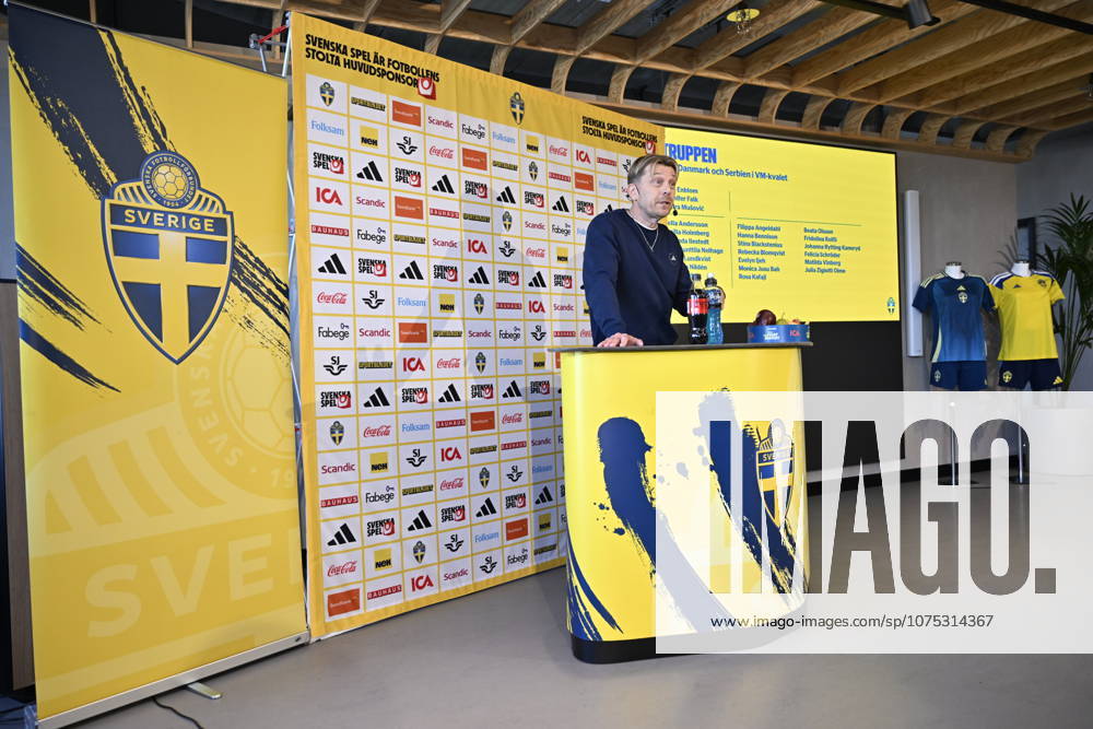 STOCKHOLM, SWEDEN 20260401 U23 national team captain Magnus Wikman presents the squad for the semi final against Norway and the following final or third place match STOCKHOLM SWEDEN