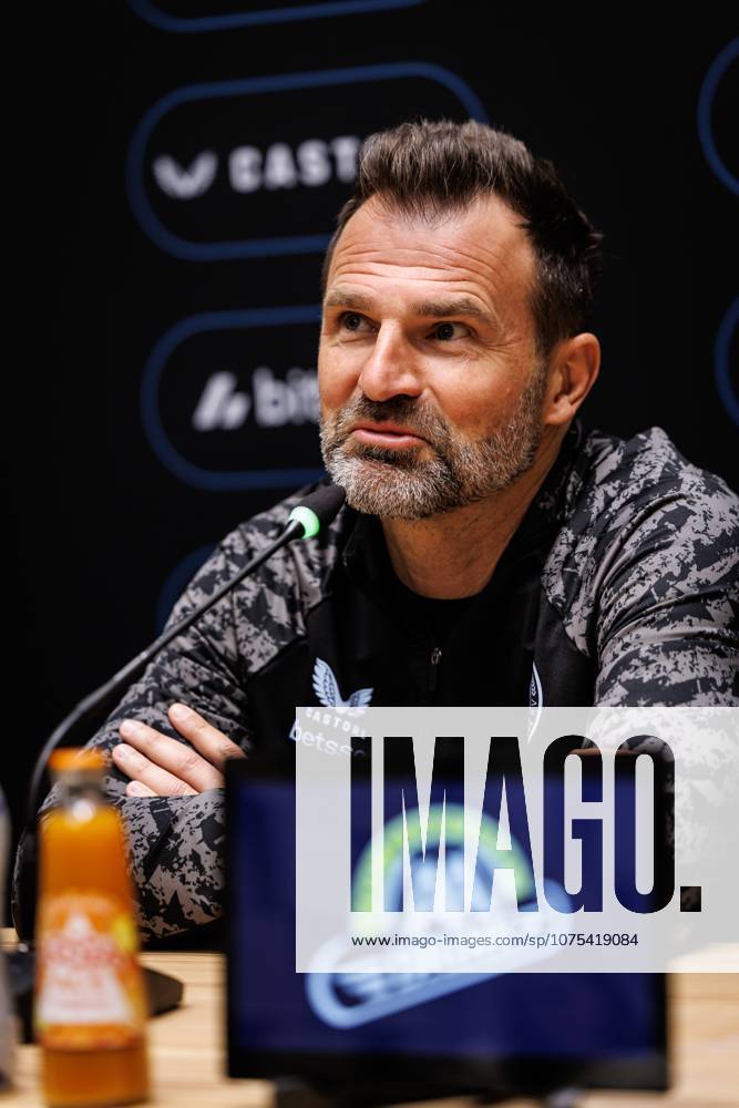 Club s head coach Ivan Leko pictured during a press conference, PK, Pressekonferenz of Belgian soccer team Club Brugge KV, Friday 03 April 2026 in Brugge, regarding their first game of the Champion s Play-Off (PO 1) competition of the Jupiler Pro League. Brugge will meet Anderlecht on Monday. KURTxDESPLENTER x169678020x