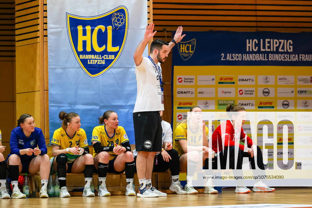Erik Toepfer HC Leipzig, Head Coach gives instructions, gestures, HC Leipzig vs HC Roedertal, Handball, 2 Alsco Handball Bundesliga Women, Matchday 05, Season 2025 2026, 05 04 2026, HC Leipzig vs HC Roedertal, Handball, 2 Alsco Handball Bundesliga Women, Matchday 05, Season 2025 2026, 05 04 2026 Leipzig