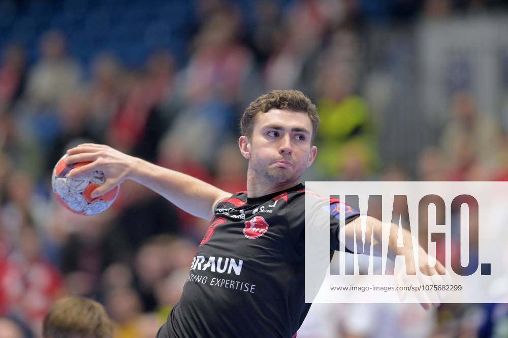 Florian Drosten MT Melsungen 18 on throw , GER, MT Melsungen Fredericia HK DEN , Handball, EHF European League Men, Play Offs, Season 2025 2026, 07 04 2026, GER, MT Melsungen Fredericia HK, Handball, EHF Men, Play Off, Season 2025 2026, 07 04 2026 Kassel
