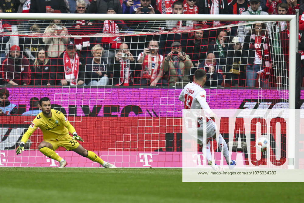 Said El Mala Koeln 13 scores the goal for 1 0 12 04 2026 ¢ Football ¢ 1 FC Koeln vs SV Werder Bremen, Rheinenergiestadion, Koeln, DFB DFL REGULATIONS PROHIBIT ANY USE OF PHOTOGRAPHS AS IMAGE SEQUENCES AND OR QUASI VIDEO