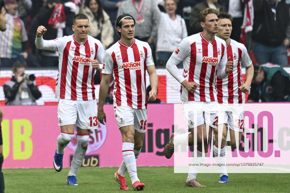 Said El Mala Koeln 13 celebrates after scoring the 1 0 goal with the team 12 04 2026 ¢ Football ¢ 1 FC Koeln vs SV Werder Bremen, Rheinenergiestadion, Koeln, DFB DFL REGULATIONS PROHIBIT ANY USE OF PHOTOGRAPHS AS IMAGE SEQUENCES AND OR QUASI VIDEO