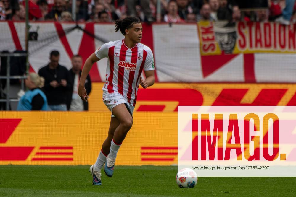 Jahmai Simpson Pusey, Defense, 1 FC Koeln 22 , , 1 FC Koeln vs SV Werder Bremen, Football, 1 Bundesliga, 29 Matchday, 12 04 2026 DFB DFL regulations prohibit any use of photographs as image sequences and or quasi video Koeln Nordrhein Westfalen Germany