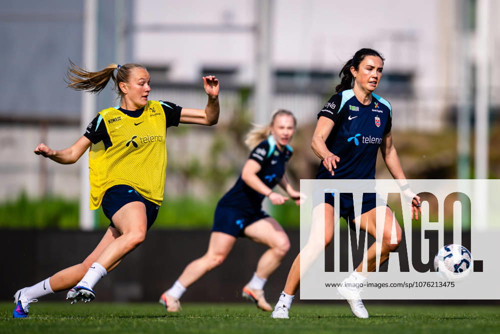 Frida Maanum and Ingrid Syrstad Engen of the Norwegian womens national football team during a training session on April 17, 2026 in Ptuj Photo Marius Simensen BILDBYRAN Cop 238 bbeng dam fifa women s world cup qualifier football fotball fotball norge norway practice soccer training trening träning