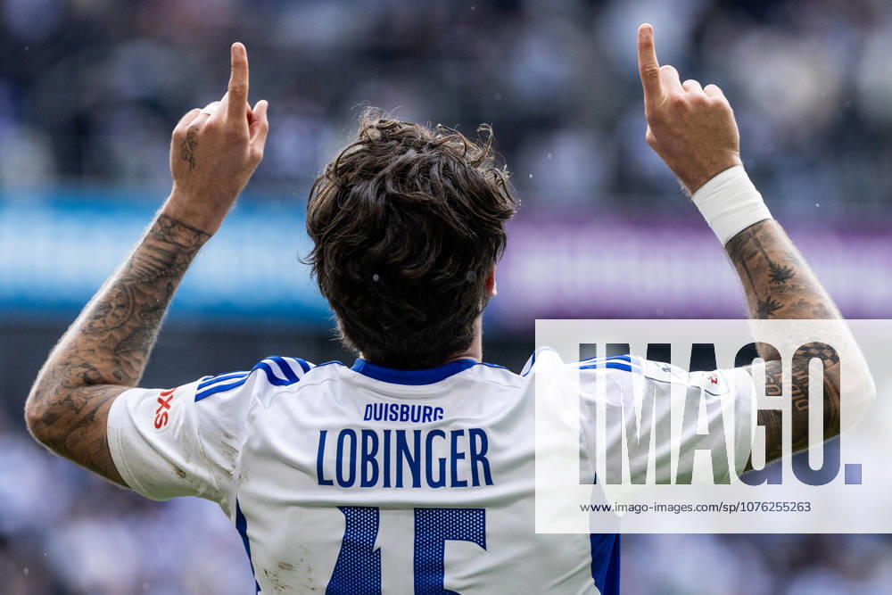 3 Liga MSV Duisburg TSG Hoffenheim II 18 04 2026 MSV Duisburg celebrates the goal, 2 1 by Lex Tyger Lobinger MSV Duisburg, 45 3 Liga MSV Duisburg TSG Hoffenheim II Schauinsland Reisen Arena, Duisburg, 18 04 2026 DFB regulations prohibit any use of photographs as image sequences and or quasi video