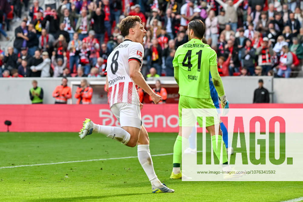 Celebration for the goal to 2 1 by Maximilian Eggestein SC Freiburg, 08 GER, SC Freiburg 1 FC Heidenheim, Football, Bundesliga, Matchday 30, Season 2025 2026, 19 04 2026 DFL DFB REGULATIONS PROHIBIT ANY USE OF PHOTOGRAPHS AS IMAGE SEQUENCES AND OR QUASI VIDEO GER, SC Freiburg 1 FC Heidenheim, Football, Bundesliga, Matchday 30, Season 2025 2026, 19 04 2026 Freiburg