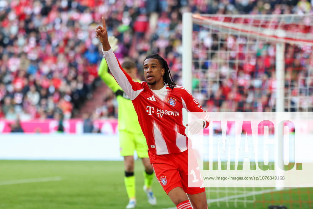 Michael Olise FC Bayern Muenchen, 17 gestures, GER, FC Bayern Muenchen vs VfB Stuttgart, Football, Bundesliga, Matchday 30, Season 2025 2026, 19 04 2026, , GER, FC Bayern Muenchen vs VfB Stuttgart, Football, Bundesliga, Matchday 30, Season 2025 2026, 19 04 2026 Muenchen
