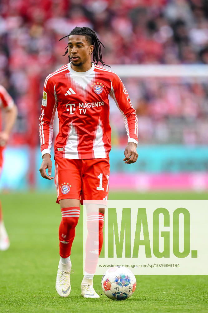 Michael Olise FC Bayern München in action, am Ball, Einzelaktion waehrend des spiels der Bundesliga zwischen FC Bayern München und VfB Stuttgart, Allianz Arena am 19 April 2026 in München, Germany Photo by Harry Langer DeFodi Images Michael Olise FC Bayern München controls the Ball during the Bundesliga match between FC Bayern München and VfB Stuttgart at Allianz Arena on April 19, 2026 in München, Germany Photo by Harry Langer DeFodi Images DFL regulations prohibit any use of photographs as image sequences and or quasi video Photo by Harry Langer DeFodi Images DFL regulations prohibit any use of photographs as image sequences and or quasi video