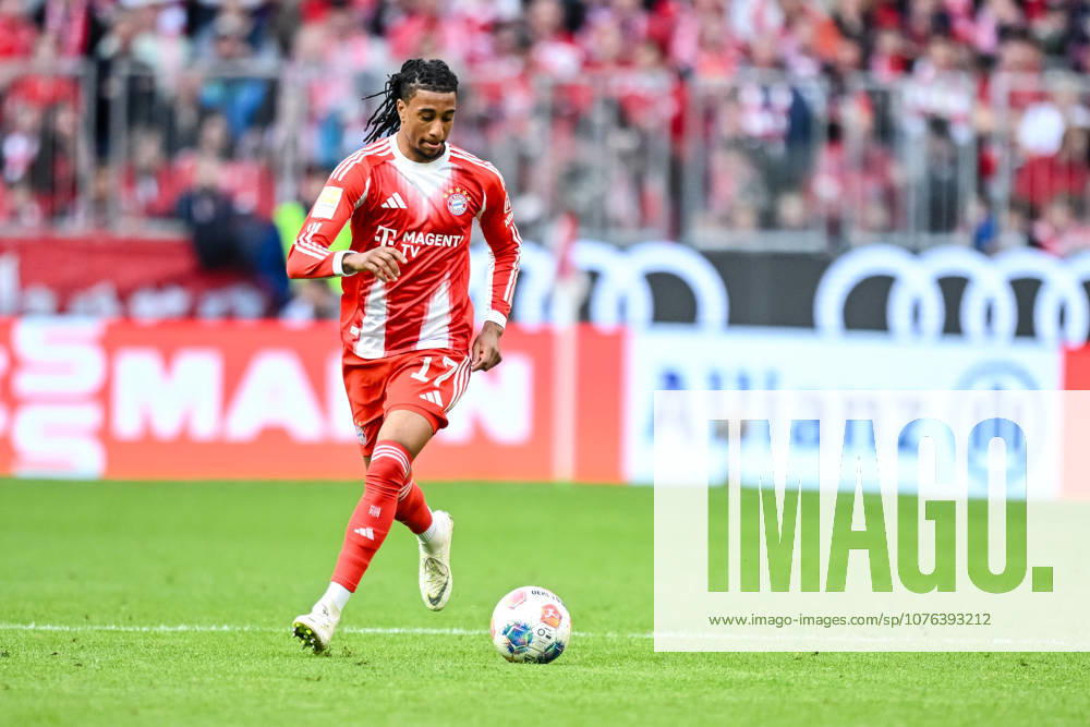 Michael Olise FC Bayern München in action, am Ball, Einzelaktion waehrend des spiels der Bundesliga zwischen FC Bayern München und VfB Stuttgart, Allianz Arena am 19 April 2026 in München, Germany Photo by Harry Langer DeFodi Images Michael Olise FC Bayern München controls the Ball during the Bundesliga match between FC Bayern München and VfB Stuttgart at Allianz Arena on April 19, 2026 in München, Germany Photo by Harry Langer DeFodi Images DFL regulations prohibit any use of photographs as image sequences and or quasi video Photo by Harry Langer DeFodi Images DFL regulations prohibit any use of photographs as image sequences and or quasi video