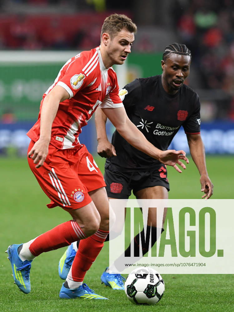 Josip Stanisic FC Bayern Muenchen and Nathan Tella Bayer 04 Leverkusen in a duel during the DFB Cup semifinal match between Bayer 04 Leverkusen v FC Bayern Munich, BayArena on April 22, 2026 in Leverkusen, Germany Photo by Ralf Treese DeFodi Images Josip Stanisic FC Bayern Muenchen and Nathan Tella Bayer 04 Leverkusen battle for the ball during the DFB Cup semifinal match between Bayer 04 Leverkusen and FC Bayern München at BayArena on April 22, 2026 in Leverkusen, Germany Photo by Ralf Treese DeFodi Images