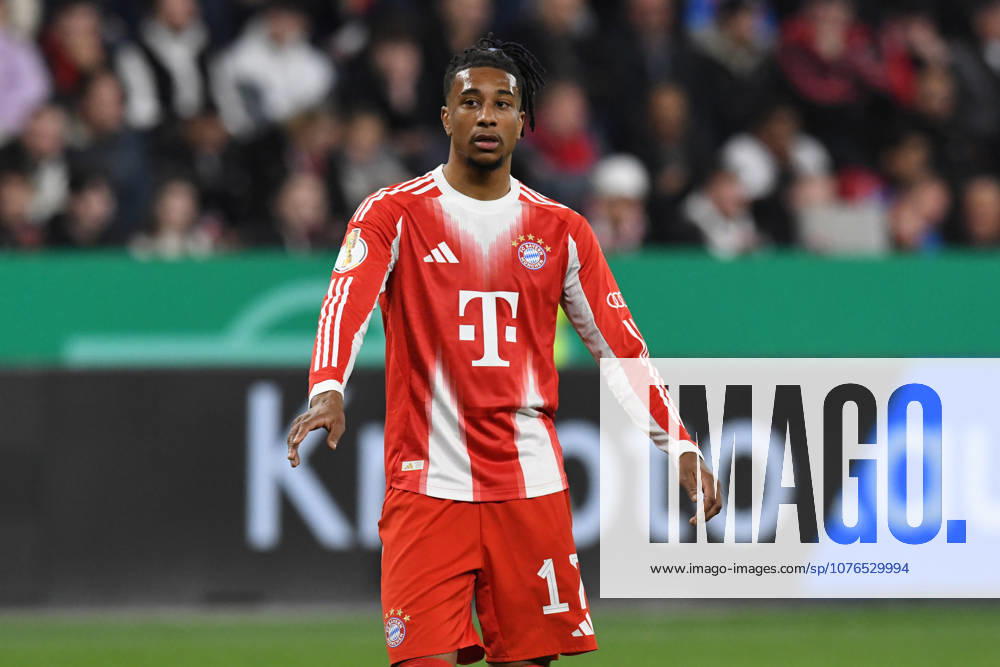 Michael Olise FC Bayern Muenchen, 17 gestures GER, Bayer 04 Leverkusen vs FC Bayern Muenchen, Football, DFB Pokal Semi-Final, Season 2025 2026, 22 04 2026 DFL REGULATIONS PROHIBIT ANY USE OF PHOTOGRAPHS AS IMAGE SEQUENCES AND OR QUASI VIDEO GER, Bayer 04 Leverkusen vs FC Bayern Muenchen, Football, DFB Pokal Semi-Final, Season 2025 2026, 22 04 2026 Leverkusen