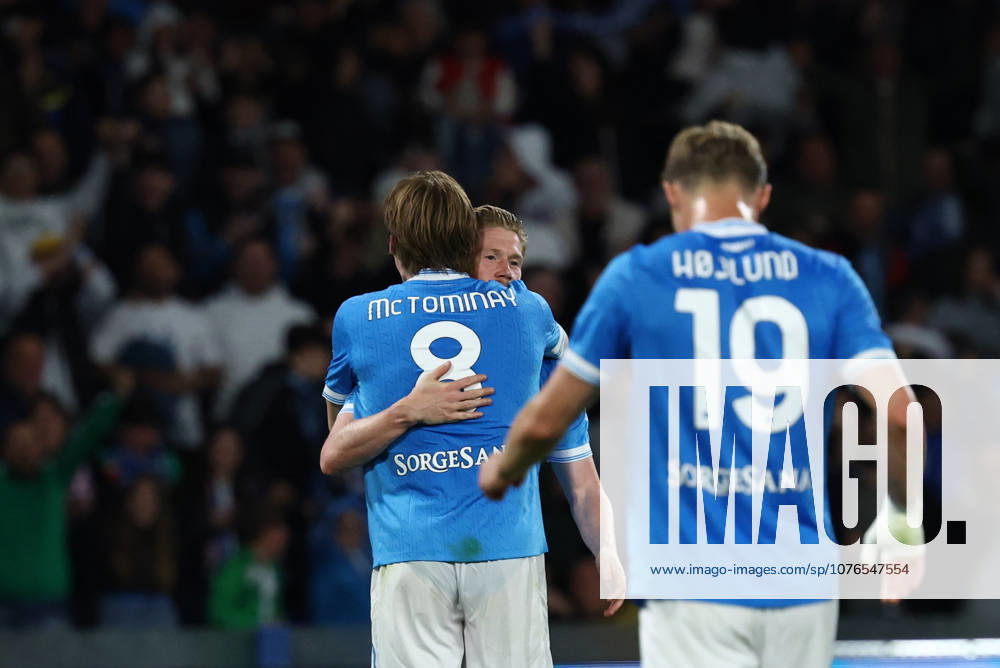 Napolis Kevin De Bruyne celebrates after scoring goal 3-0 during the Serie A soccer match between Napoli and Cremonese at the Diego Armando Maradona Stadium in Naples, southern italy - Friday , April 24 , 2026. - Soccer .