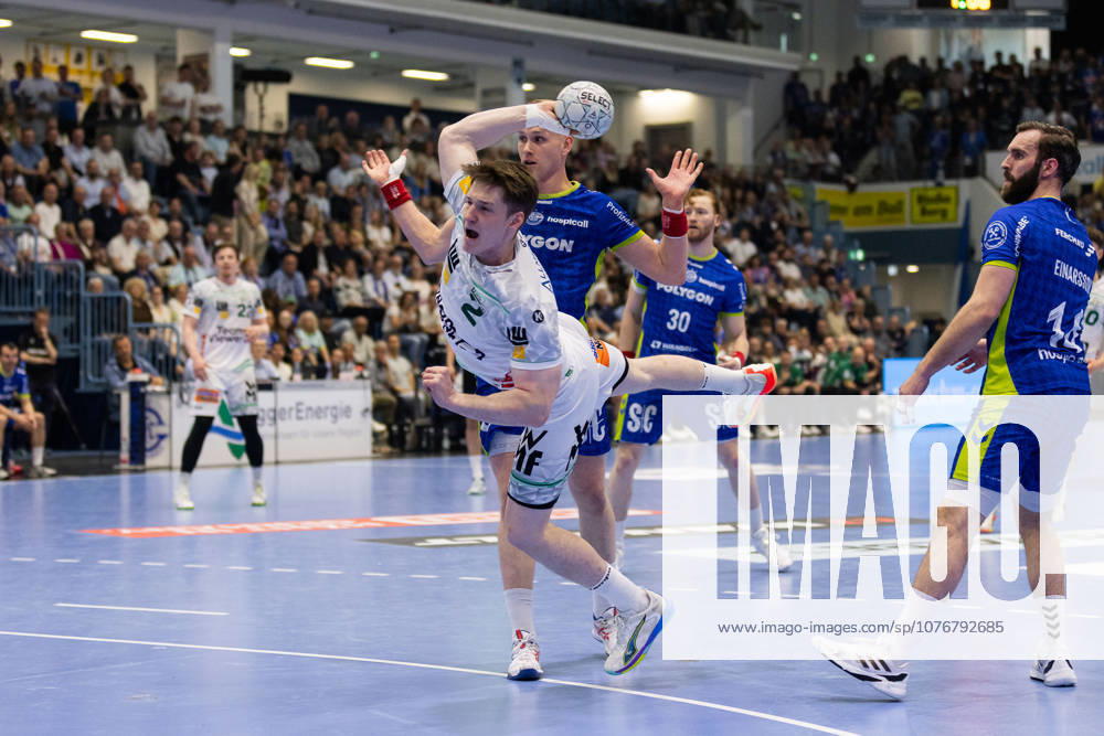 Oskar NEUDECK FRISCH AUF Goeppingen, 02 scores a goal, Action, Goal throw GER, VfL Gummersbach vs FRISCH AUF Goeppingen, Handball, Bundesliga, Matchday 30, Season 2025 2026, 30 04 2026, GER, VfL Gummersbach vs FRISCH AUF Goeppingen, Handball, Bundesliga, Matchday 30, Season 2025 2026, 30 04 2026, Gummersbach