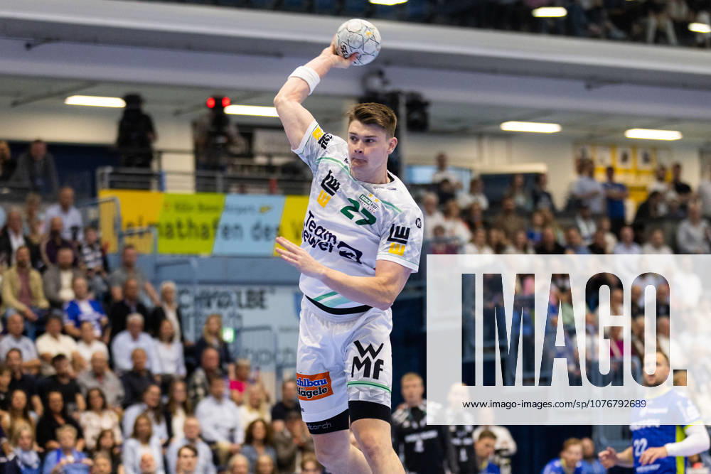 Oskar SUNNEFELDT FRISCH AUF Goeppingen, 27 scores a goal, Action, Goal throw GER, VfL Gummersbach vs FRISCH AUF Goeppingen, Handball, Bundesliga, Matchday 30, Season 2025 2026, 30 04 2026, GER, VfL Gummersbach vs FRISCH AUF Goeppingen, Handball, Bundesliga, Matchday 30, Season 2025 2026, 30 04 2026, Gummersbach