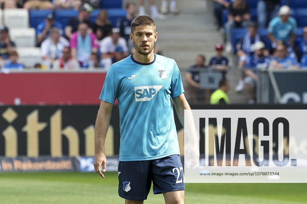 Andrej Kramaric TSG Hoffenheim, 27 warming up before the start of the match , Germany, Soccer, 1 Bundesliga, Matchday 32, 2025 2026, TSG Hoffenheim vs VfB Stuttgart, 02 05 2026, Sinsheim PreZero Arena Germany