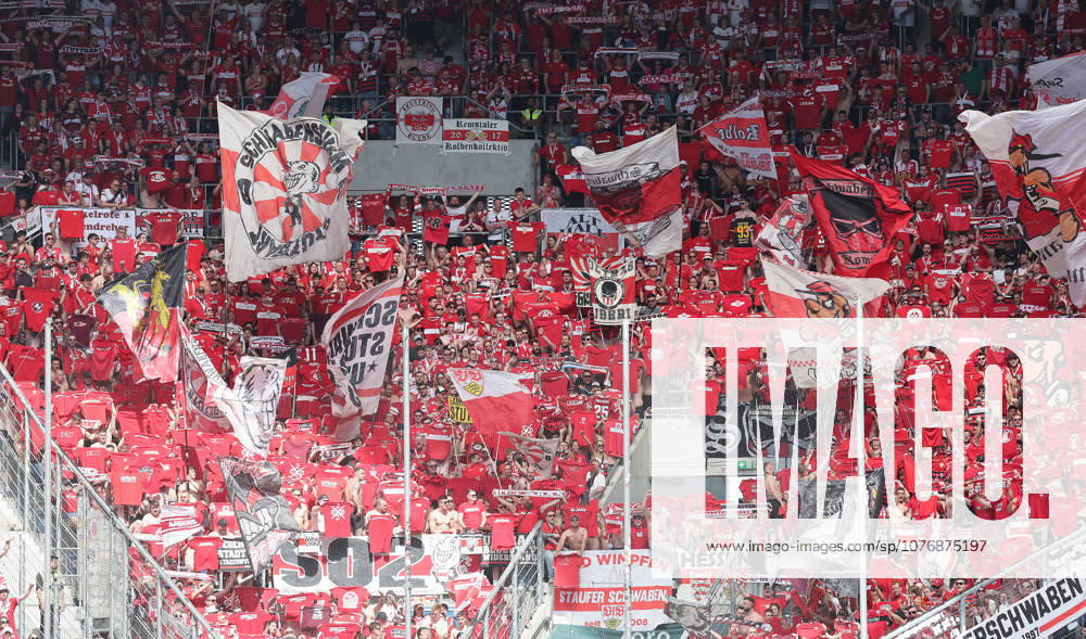 Sinsheim , Bundesliga TSG 1899 Hoffenheim vs VfB Stuttgart , VfB fans in Hoffenheim , All in red