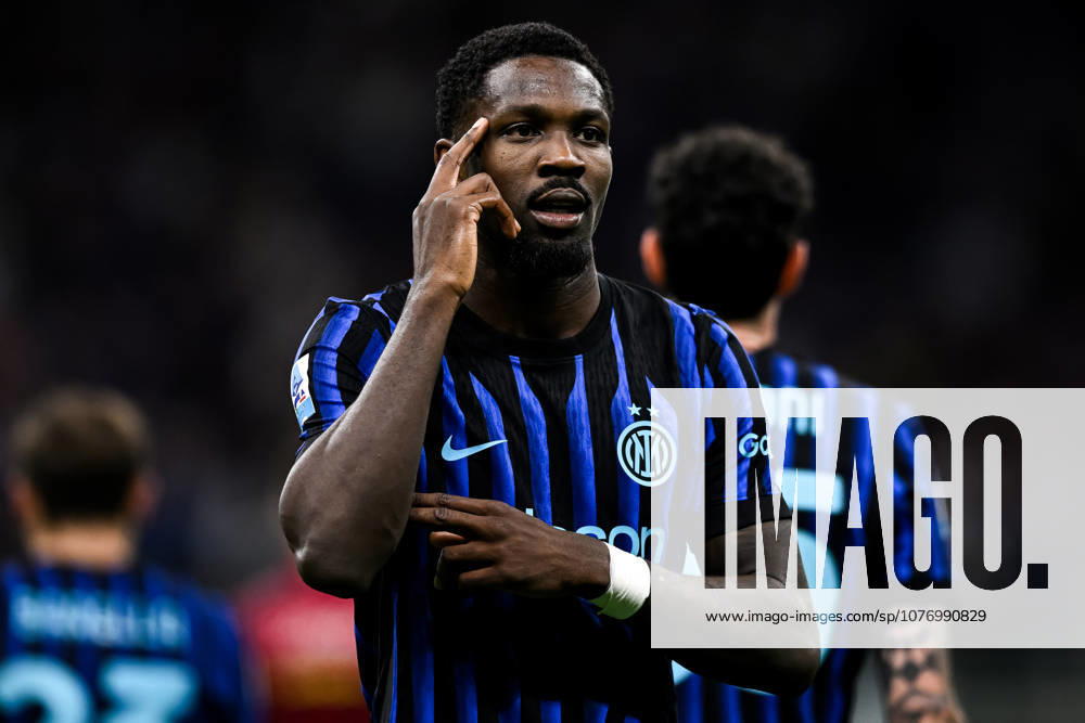 Marcus Thuram of FC Internazionale celebrates after scoring the goal of 1-0 during the Serie A 2025 2026 football match between FC Internazionale and Parma Calcio at San Siro stadium in Milano (Italy), May 3, 2026. andreaxstaccioli