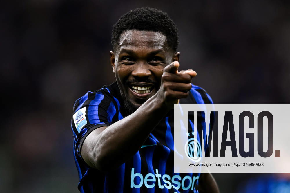 Marcus Thuram of FC Internazionale celebrates after scoring the goal of 1-0 during the Serie A 2025 2026 football match between FC Internazionale and Parma Calcio at San Siro stadium in Milano (Italy), May 3, 2026. andreaxstaccioli