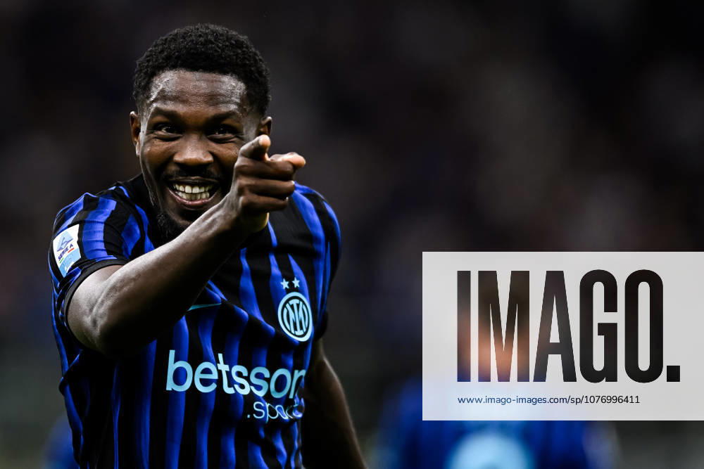 Marcus Thuram of FC Internazionale celebrates after scoring the goal of 1-0 during the Serie A 2025 2026 football match between FC Internazionale and Parma Calcio at San Siro stadium in Milano (Italy), May 3, 2026. andreaxstaccioli