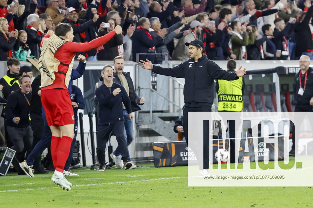 Julian Schuster SC Freiburg, Coach after final whistle , Germany, Football, UEFA Europa League, Semi-final, 2025 2026, SC Freiburg vs Sporting Braga, 07 05 2026, Freiburg im Breisgau Europa Park Stadium Germany