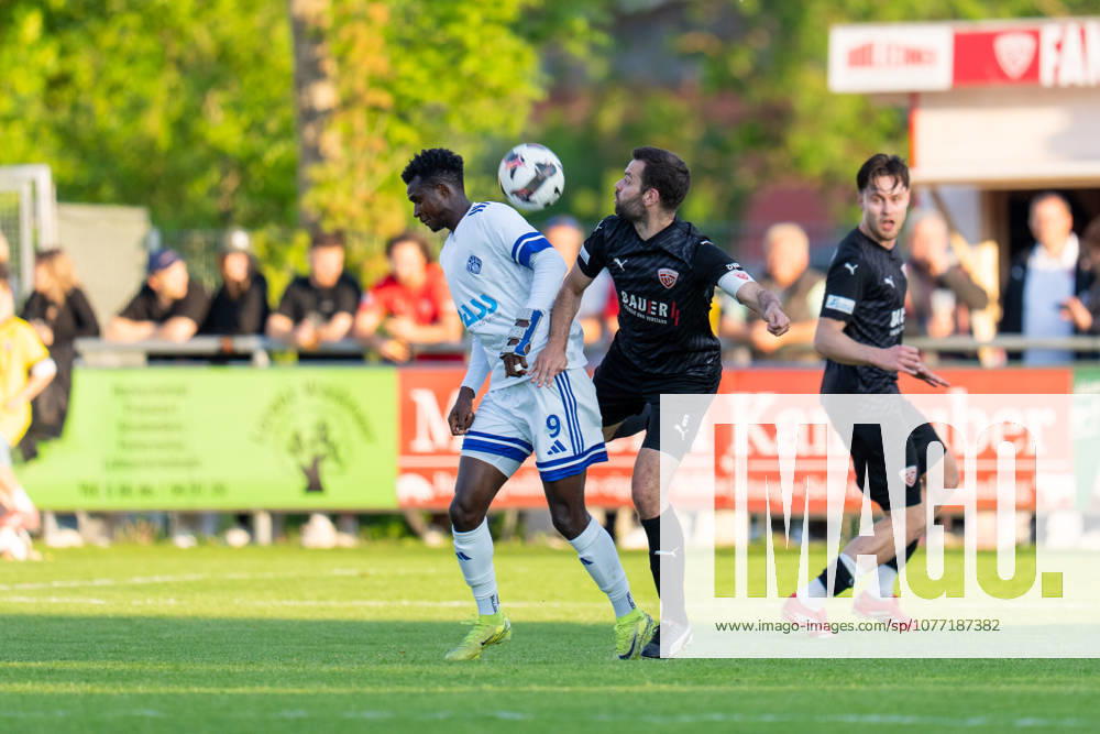 Soccer Mens Regionalliga Bayern Season 2025 2026 33 Matchday 08 05 2026 TSV Buchbach Viktoria Aschaffenburg SMR Arena Hady Kallo of SV Viktoria Aschaffenburg in a duel with Philipp Walter of TSV Buchbach Buchbach SMR Arena Bavaria Germany