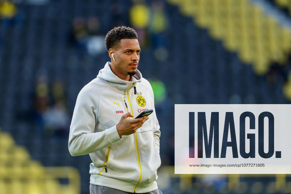 Dortmund, Germany, 08 05 26, Felix Nmecha Borussia Dortmund watches during the match of the 1 Bundesliga between Borussia Dortmund Eintracht Frankfurt at Signal Iduna Park in Dortmund Photo by Joachim Bywaletz DFB DFL REGULATIONS PROHIBIT ANY USE OF PHOTOGRAPHS AS IMAGE SEQUENCES AND OR QUASI VIDEO