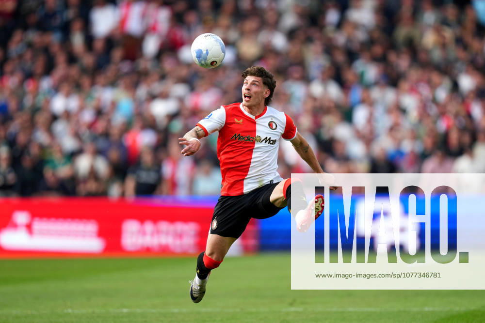 Eredivisie: Feyenoord Rotterdam v AZ Alkmaar Rotterdam - Jordan Bos of Feyenoord Rotterdam during the 33rd competition round of the 2025 2026 Eredivisie season. The match is set between Feyenoord Rotterdam and AZ Alkmaar at De Kuip on 10 May 2026 in Rotterdam, The Netherlands.