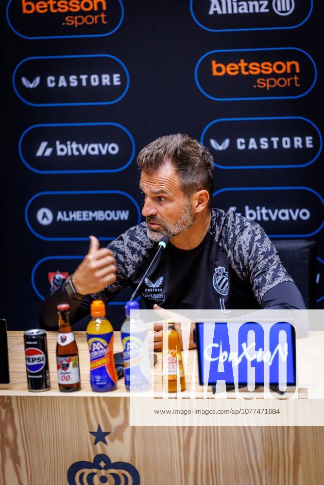 Club s head coach Ivan Leko pictured during a press conference, PK, Pressekonferenz of Belgian soccer team Club Brugge KV, Friday 15 May 2026 in Brugge, regarding their lasts games of the Champion s Play-Off (PO 1) competition of the Jupiler Pro League. KURTxDESPLENTER x173965493x