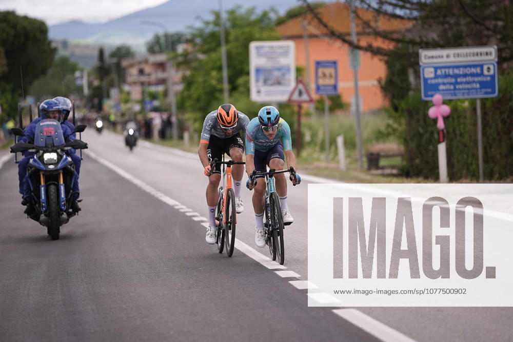 Italys Alberto Bettiol of XDS Astana Team, Italys Filippo Ganna of Netcompany Ineos runaway during Stage 8 of the Giro dItalia, from Chieti to Fermo, Italy, Saturday