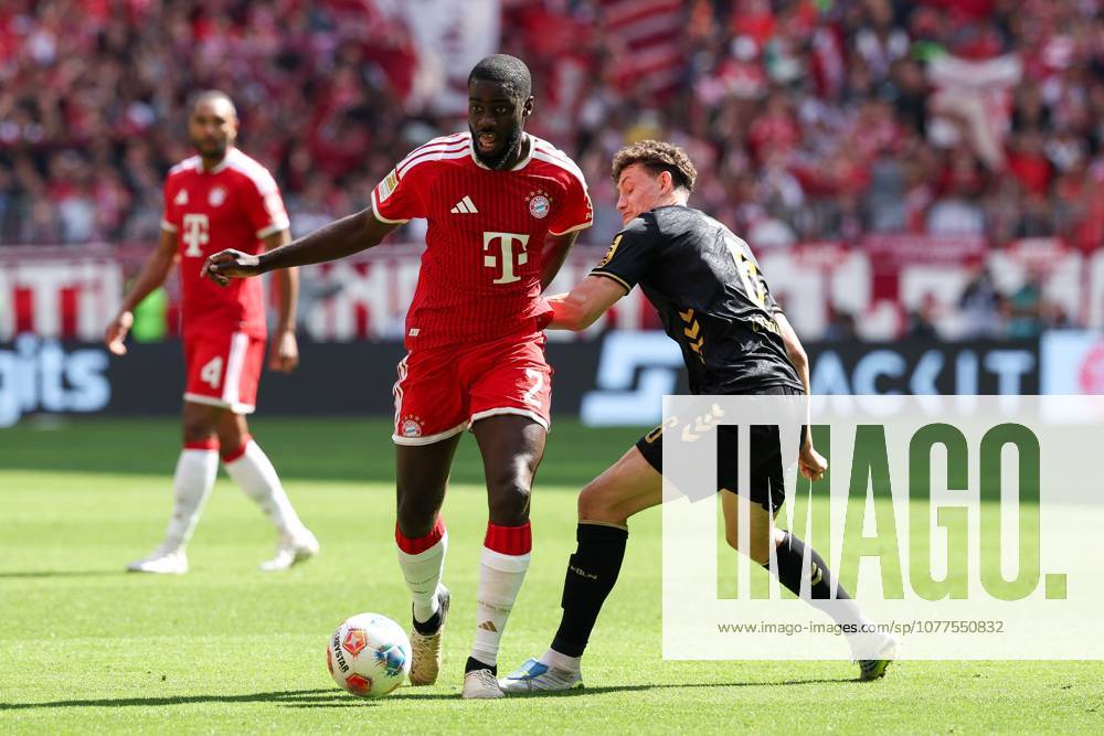 In duel, action, with Dayot Upamecano 2 FC Bayern Muenchen , Eric Martel 6 1 FC Koeln , FC Bayern Muenchen vs 1 FC Koeln, Football, 1 Bundesliga, 34 Matchday, 16 05 2026 DFL DFB regulations prohibit any use of photographs as image sequences and or quasi video Muenchen Bayern Germany