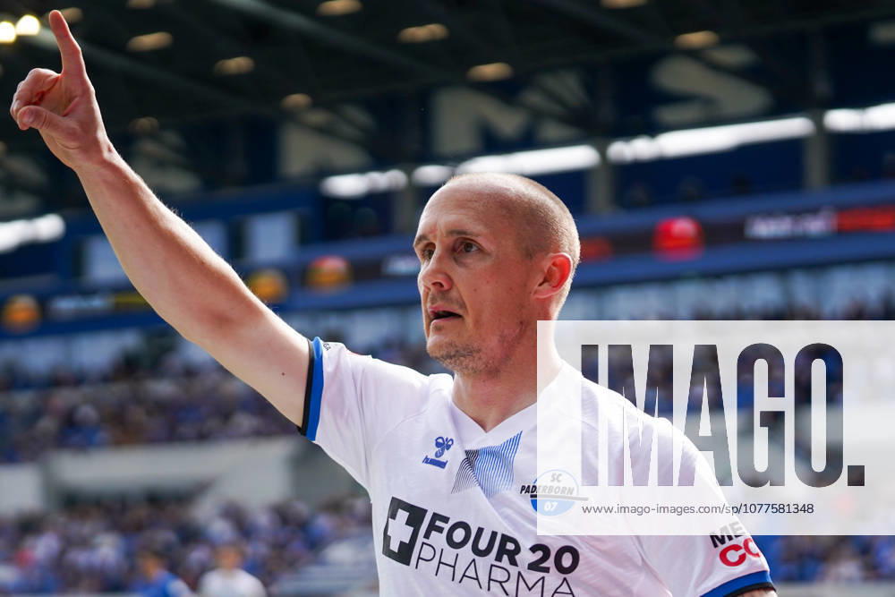 Germany Soccer 2 Liga 2025 2026, Matchday 34 SV Darmstadt 98 vs SC Paderborn 07 Merck Stadion am Böllenfalltor Darmstadt Sven Michel SCP, 11 Goal and goal celebration to 0 2 for SC Paderborn 07
