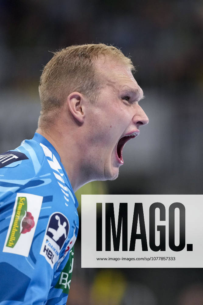 David Späth Goalkeeper, RNL, 29 , single image, single photo, action, action, is angry, shouting, screaming, screaming, well shouted, Lion, 24 05 2026, Mannheim Germany , Handball, Bundesliga, Rhein Neckar Löwen SC Magdeburg