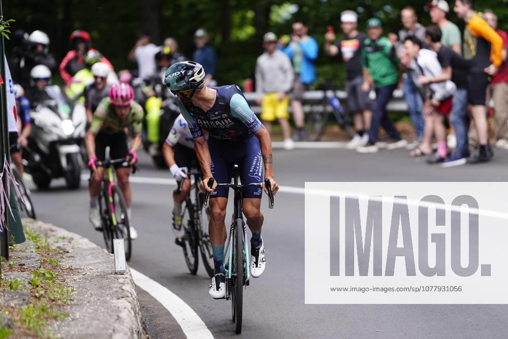 Italy’s Damiano Caruso of Bahrain Victorious during Stage 17 of the Giro d’Italia, from Cassano d’Adda to Andalo, Italy, Wednesday