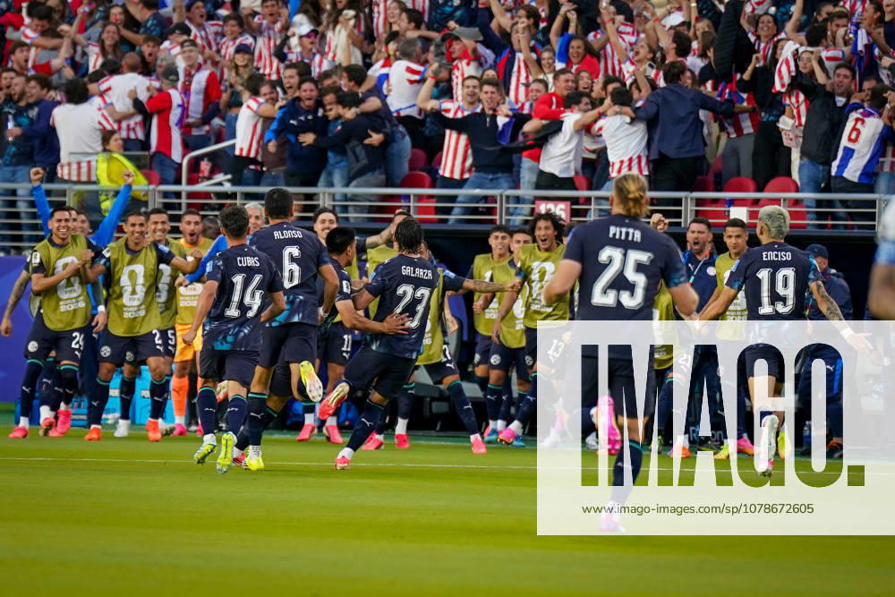 USA Soccer 2026 FIFA World Cup Group Stage Group D Turkey vs. Paraguay Levi’s Stadium, Santa Clara, San Francisco Bay Area, Santa Clara County, California Goal and goal celebration following Mathias Villasanti’s 1–0 goal Mathias Villasanti, Paraguay, 23 Joy, emotion, celebration,detected_source_language