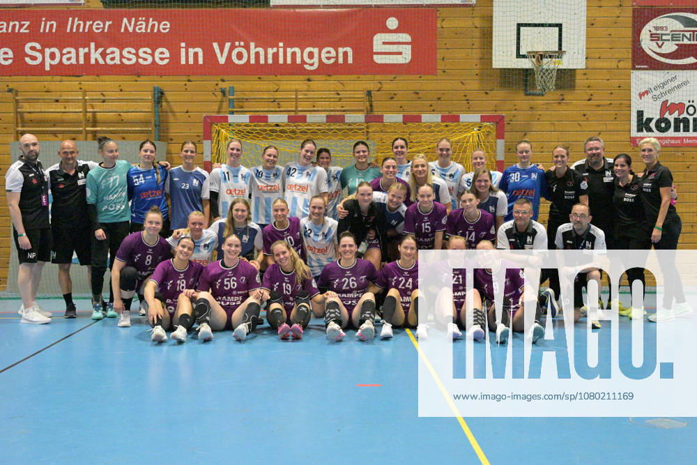 Group photo after the game between the TusSies and Sport Union: TusSies Metzingen vs. Sport Union Neckarsulm, Handball, Preseason, Friendly, 2026–2027 Season, July 18, 2026: TusSies Metzingen vs. Sport Union Neckarsulm, handball, preseason, exhibition game, 2026–2027 season, July 18, 2026, Voehringen