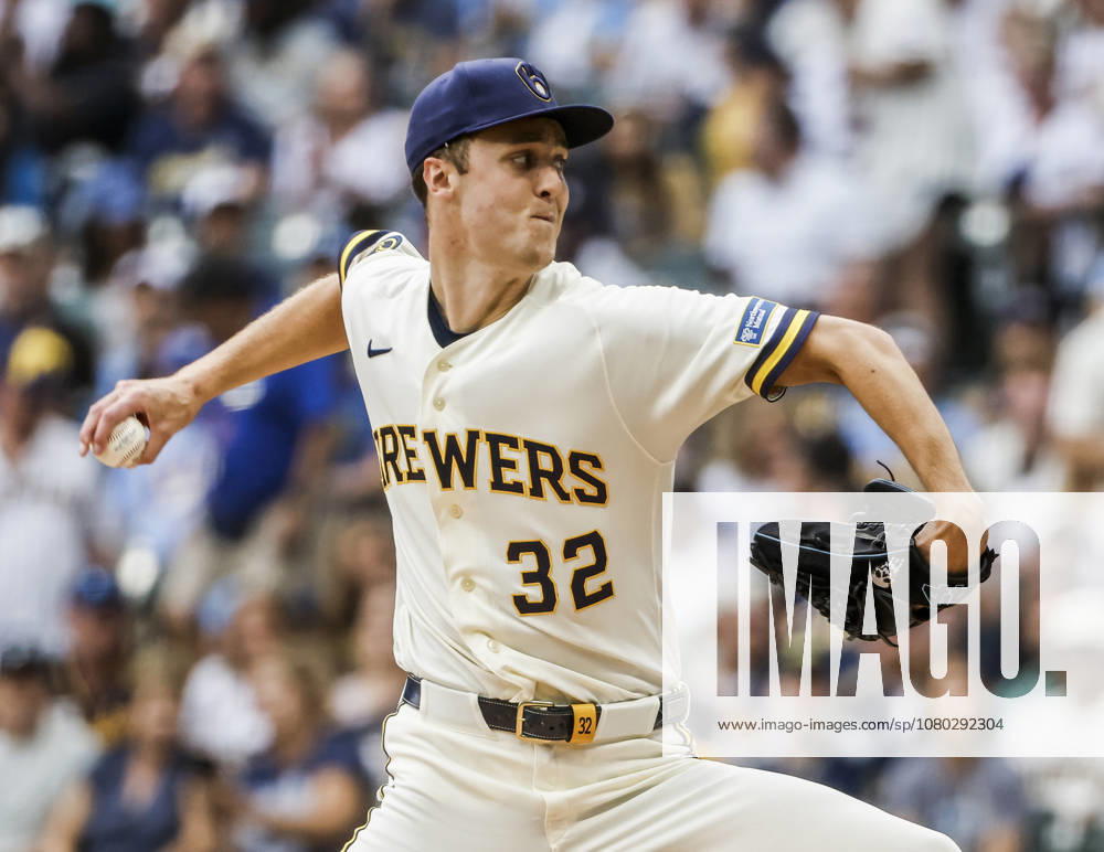 Milwaukee Brewers starting pitcher Jacob Misiorowski throws in the first inning of the MLB, Baseball Herren, USA game between the New York Mets and the Milwaukee Brewers at American Family Field in Milwaukee, Wisconsin on Monday July 20, 2026. MIL20260720802 TANNENxMAURY