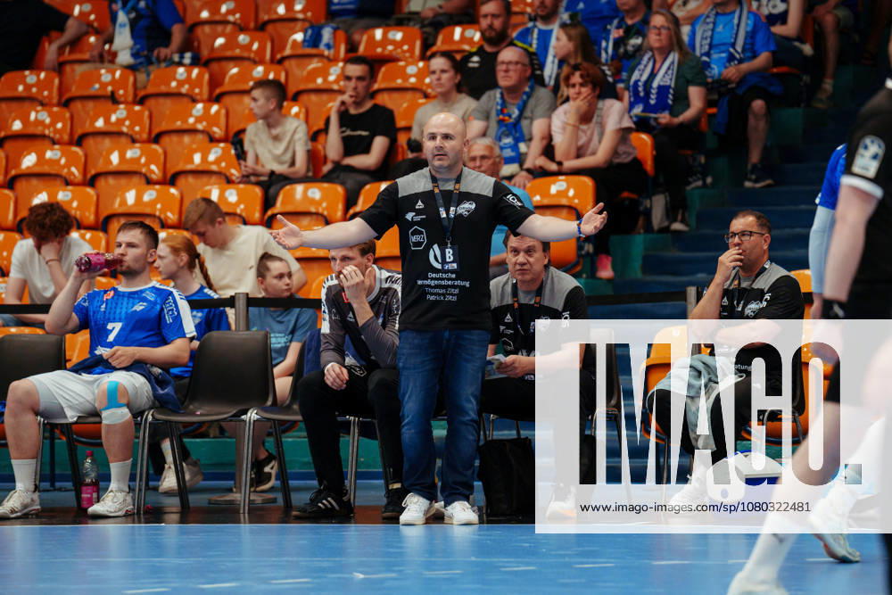 2 Handball Bundesliga 32 Matchday Dessau Roßlauer HV 06 SG BBM Bietigheim Vanja Radic Dessau Roßlauer HV 06, team manager at 22 05 2026 in Anhalt Arena, Dessau Rosslau Saxony Anhalt Dessau Rosslau Anhalt Arena Dessau Saxony Anhalt Germany