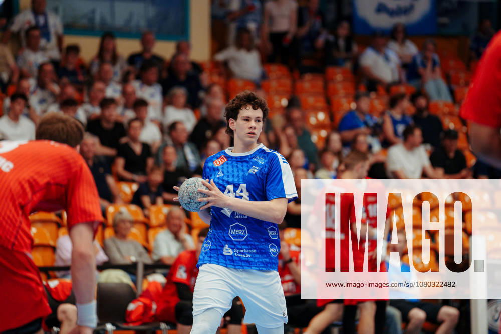 2 Handball Bundesliga 32 Matchday Dessau Roßlauer HV 06 SG BBM Bietigheim Leon Sebastian Merten Dessau Roßlauer HV 06, 44 in Attack at 22 05 2026 in Anhalt Arena, Dessau Rosslau Saxony Anhalt Dessau Rosslau Anhalt Arena Dessau Saxony Anhalt Germany
