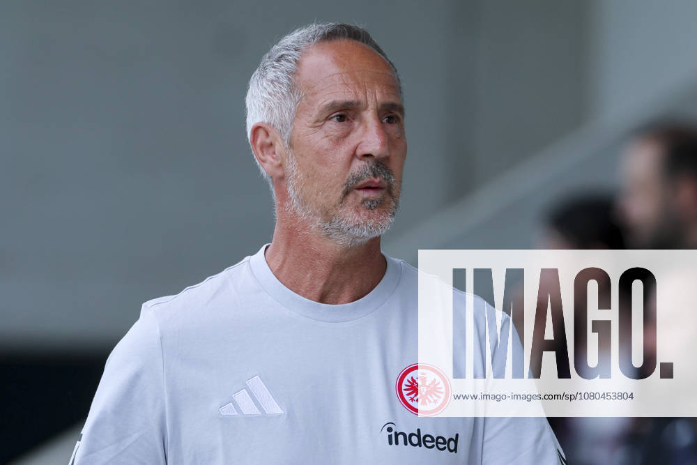 Coach Adi Hütter of Eintracht Frankfurt watches, Friendly match, Trabzonspor vs. Eintracht Frankfurt, SAK Sportanlage Nonntal on July 26, 2026, in Salzburg, Austria. Photo by Marco Steinbrenner, DeFodi Images. Coach Adi Hütter of Eintracht Frankfurt looks on, Friendly match, Trabzonspor vs. Eintracht Frankfurt, SAK Sportanlage Nonntal, July 26, 2026, in Salzburg, Austria. Photo by Marco Steinbrenner, DeFodi Images
