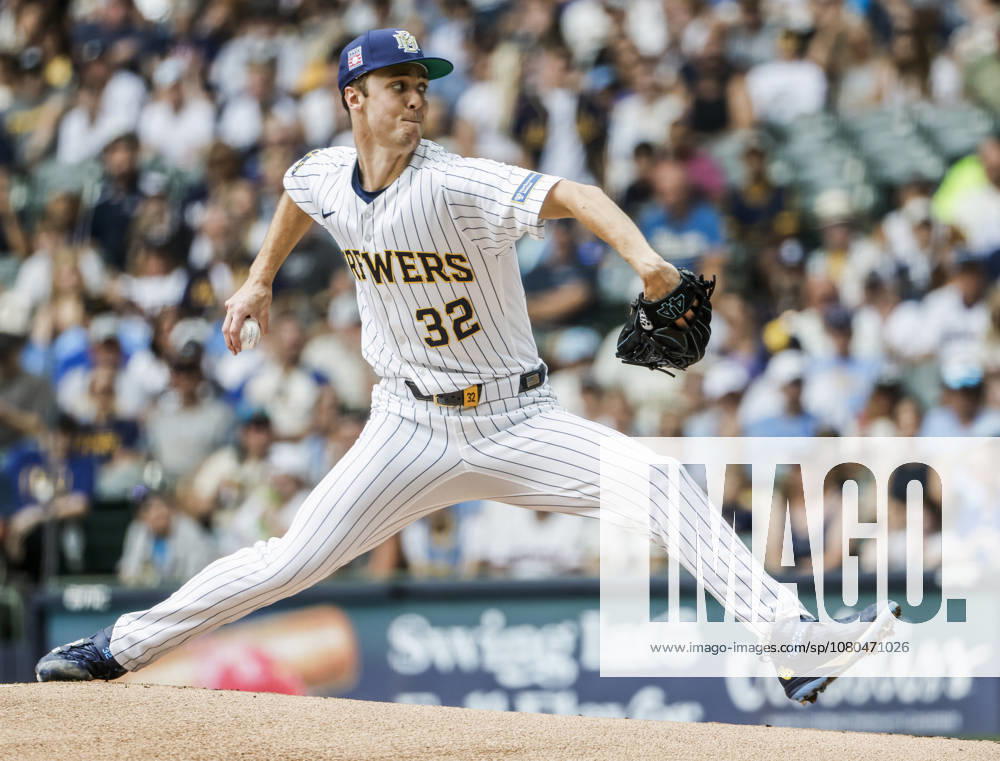 Milwaukee Brewers starting pitcher Jacob Misiorowski throws in the first inning of the MLB, Baseball Herren, USA game between the Colorado Rockies and the Milwaukee Brewers at American Family Field in Milwaukee, Wisconsin on Sunday July 26, 2026. MIL20260726803 TANNENxMAURY