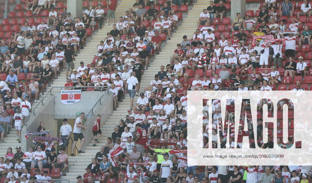 Offenbach am Main, Pluto Stadium at Bieberer Berg Anniversary Match: Kickers Offenbach OFC vs. VfB Stuttgart The VfB fans who came along