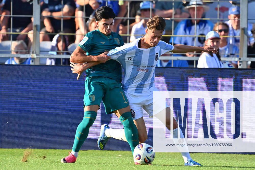 Emre ERDOGAN, 1860 Munich, Action, Tackle against Aris Isa MALAJ A, Bavarian Regional League Soccer, 2026–2027 Season, Matchday 26–27, Game 3: TSV 1860 Munich vs. FC Augsburg II on August 7, 2026, at Grünwalder Stadion in Munich