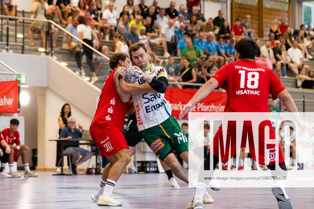 Max BENEKE FRISCH AUF Goeppingen, 09 scores a goal, play, shot on goal GER, FRISCH AUF Goeppingen vs. TSV Neuhausen Filder, handball, preseason, tournament, S Cup Altensteig, Quarterfinals, 2026–2027 season, August 7, 2026, GER, FRISCH AUF Goeppingen vs. TSV Neuhausen Filder, handball, preseason, tournament, S Cup Altensteig, quarterfinals, 2026–2027 season, August 7, 2026, Altensteig